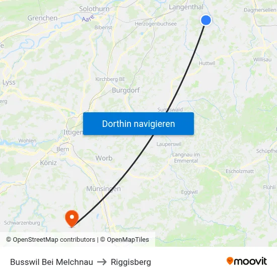 Busswil Bei Melchnau to Riggisberg map