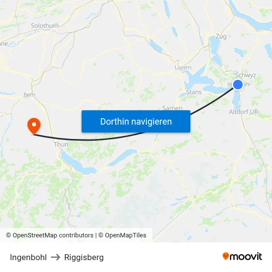 Ingenbohl to Riggisberg map