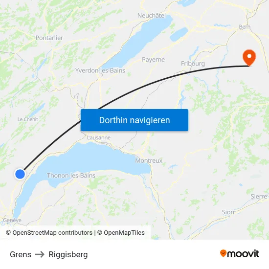 Grens to Riggisberg map