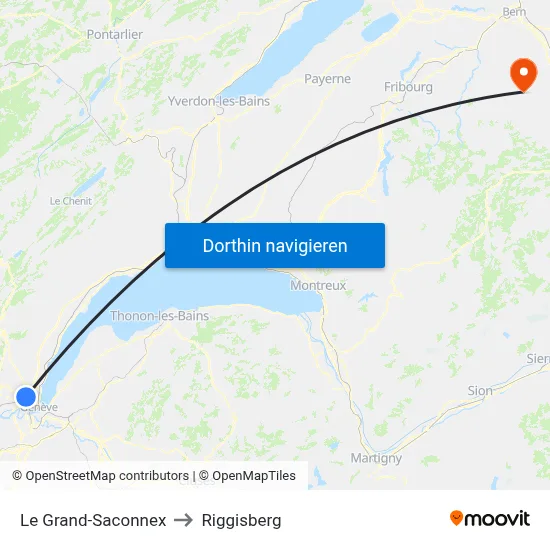 Le Grand-Saconnex to Riggisberg map