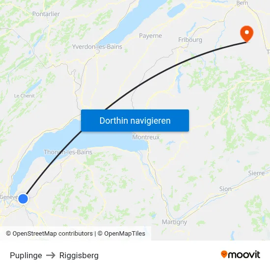 Puplinge to Riggisberg map