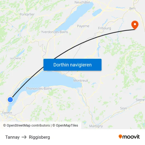 Tannay to Riggisberg map