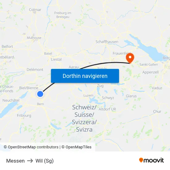 Messen to Wil (Sg) map