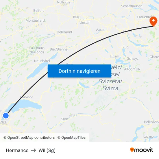 Hermance to Wil (Sg) map