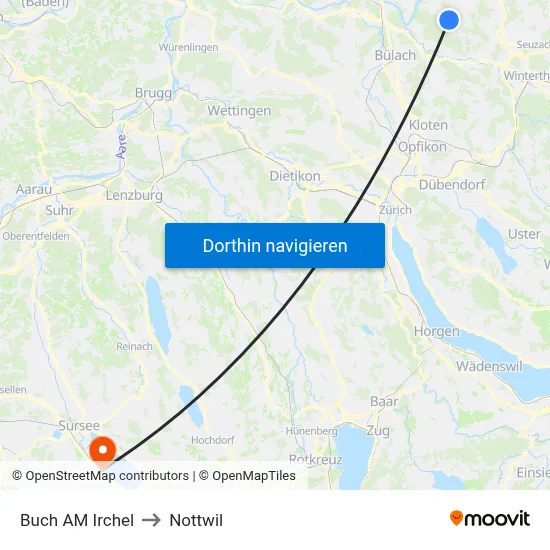 Buch AM Irchel to Nottwil map