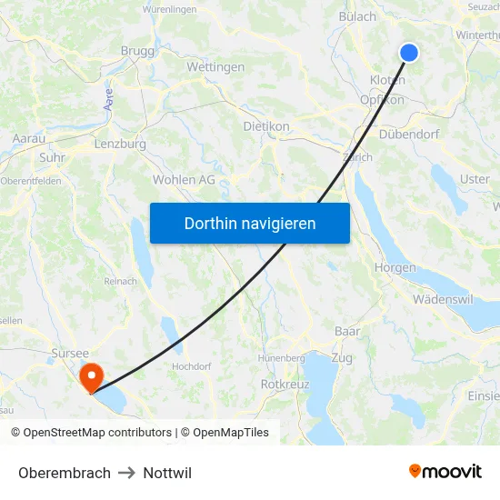 Oberembrach to Nottwil map