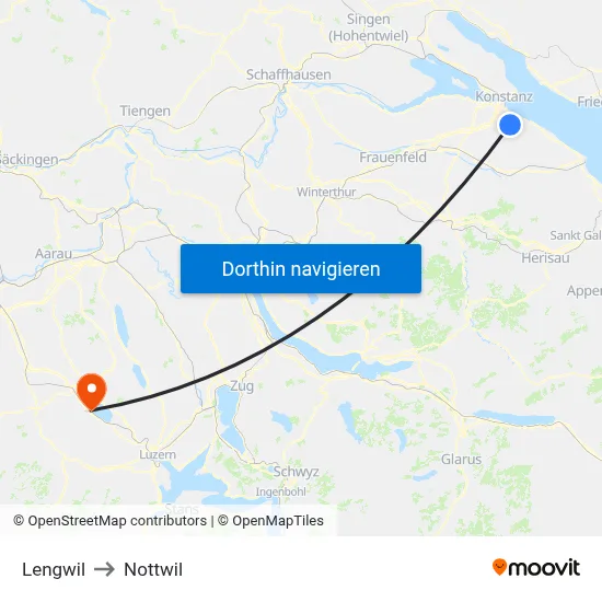 Lengwil to Nottwil map