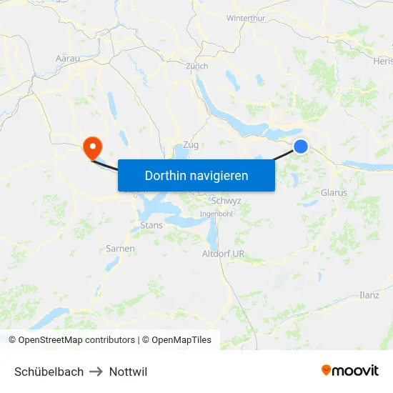Schübelbach to Nottwil map