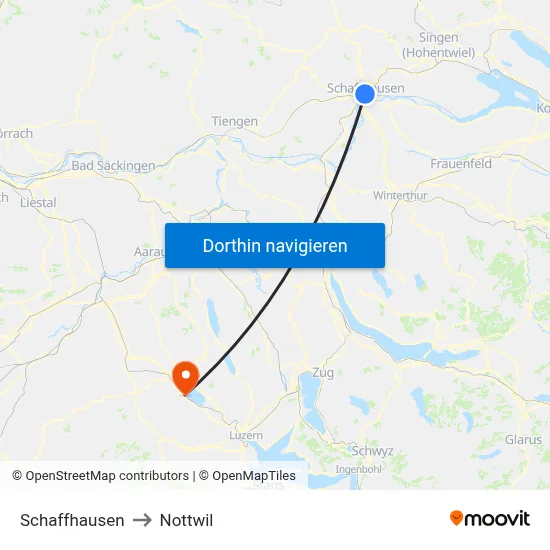 Schaffhausen to Nottwil map