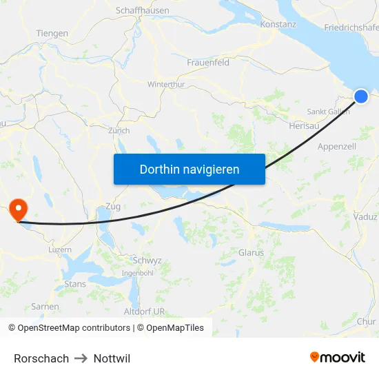 Rorschach to Nottwil map