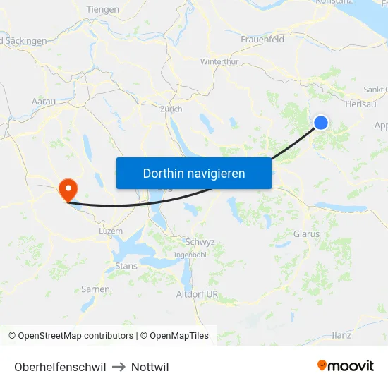 Oberhelfenschwil to Nottwil map