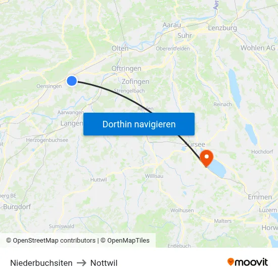 Niederbuchsiten to Nottwil map