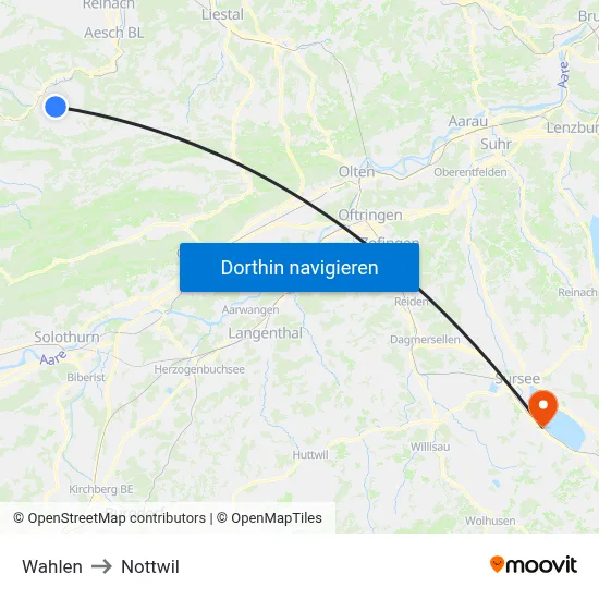 Wahlen to Nottwil map