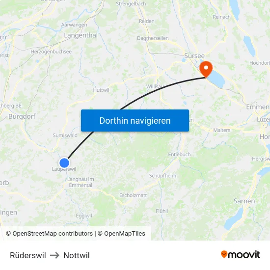Rüderswil to Nottwil map