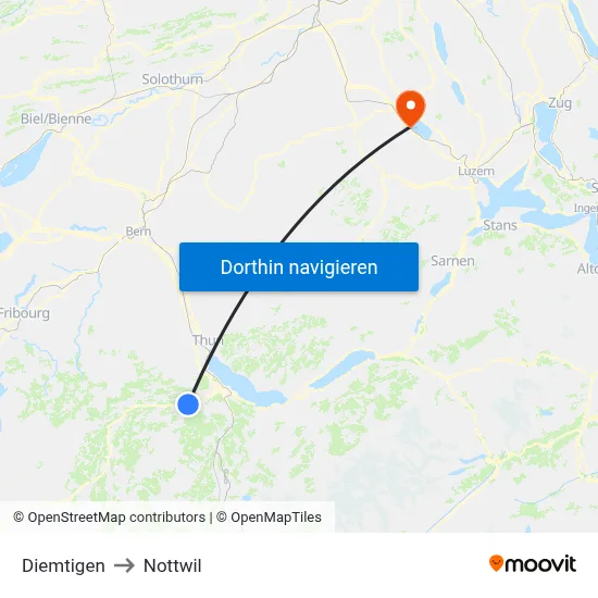 Diemtigen to Nottwil map