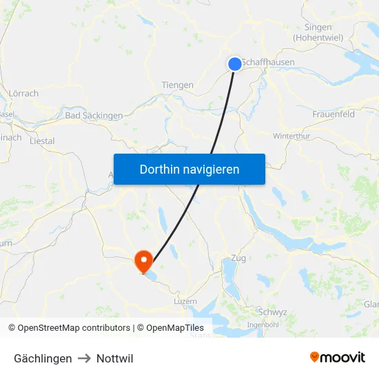 Gächlingen to Nottwil map