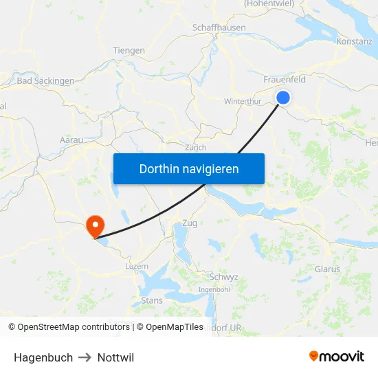 Hagenbuch to Nottwil map