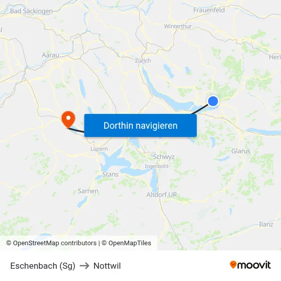 Eschenbach (Sg) to Nottwil map