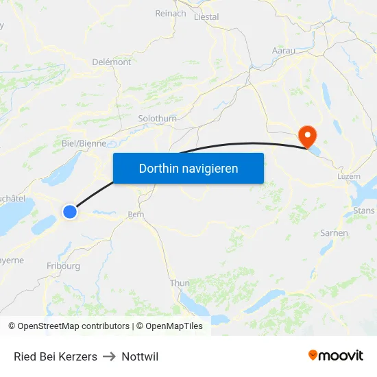 Ried Bei Kerzers to Nottwil map