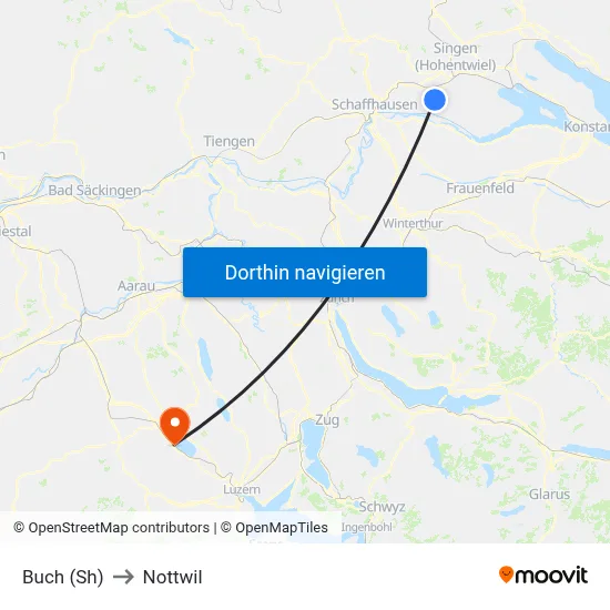 Buch (Sh) to Nottwil map