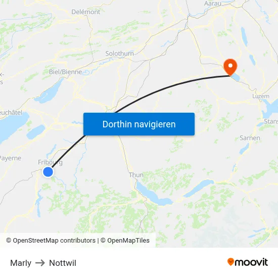 Marly to Nottwil map