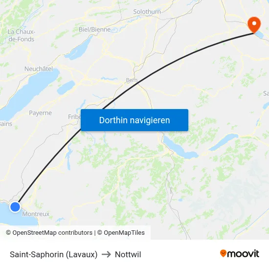 Saint-Saphorin (Lavaux) to Nottwil map