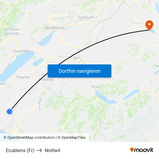 Ecublens (Fr) to Nottwil map