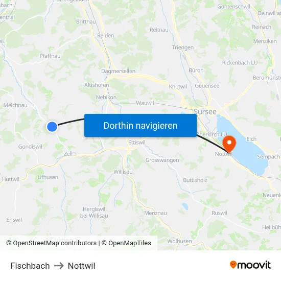 Fischbach to Nottwil map