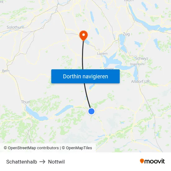 Schattenhalb to Nottwil map