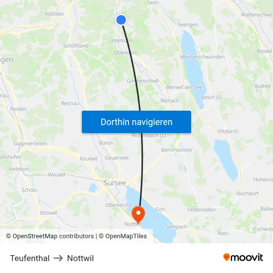 Teufenthal to Nottwil map