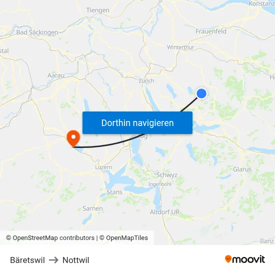 Bäretswil to Nottwil map