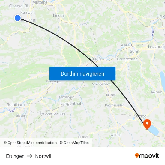 Ettingen to Nottwil map