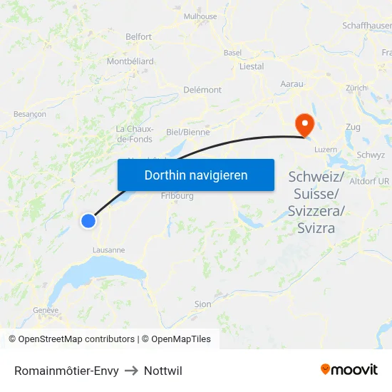 Romainmôtier-Envy to Nottwil map