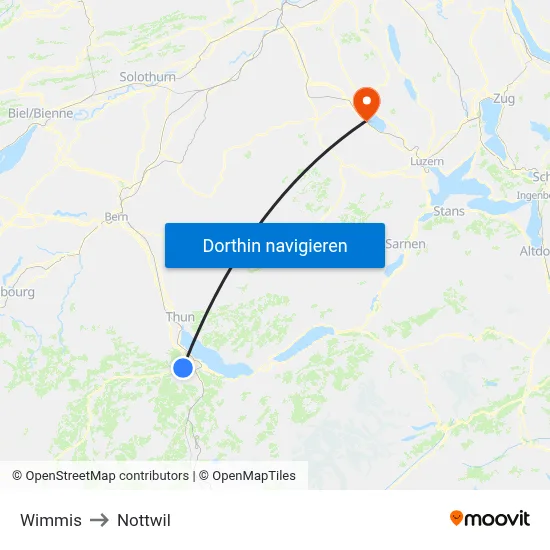 Wimmis to Nottwil map