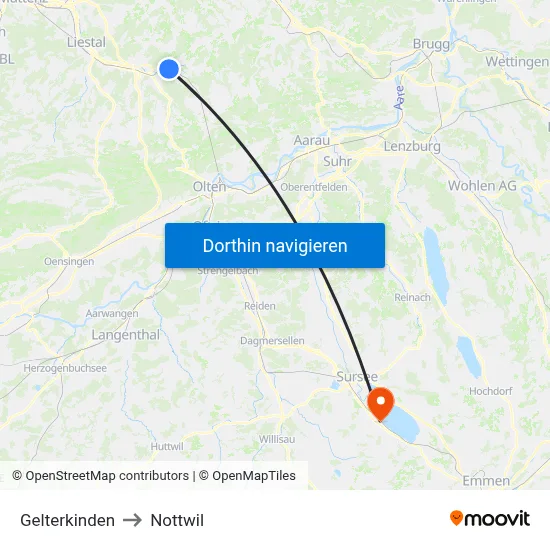 Gelterkinden to Nottwil map