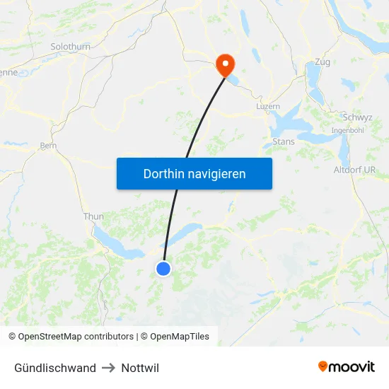 Gündlischwand to Nottwil map