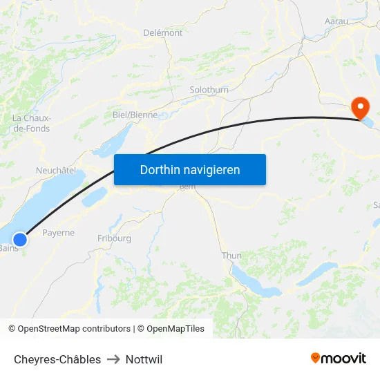 Cheyres-Châbles to Nottwil map