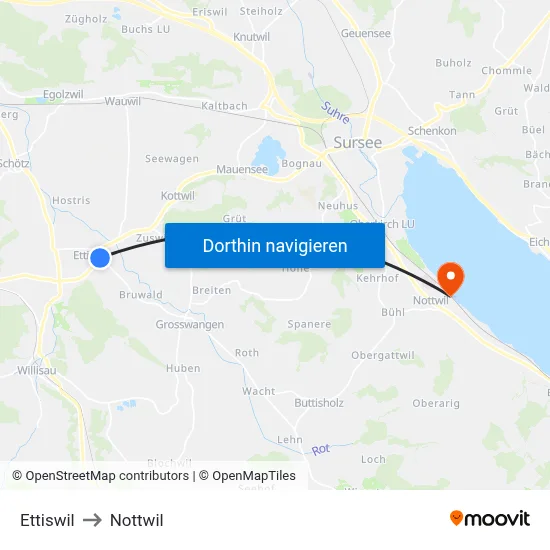 Ettiswil to Nottwil map