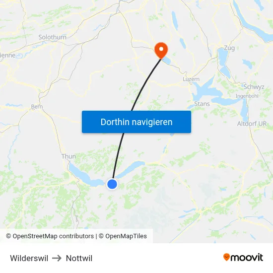 Wilderswil to Nottwil map