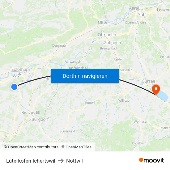 Lüterkofen-Ichertswil to Nottwil map