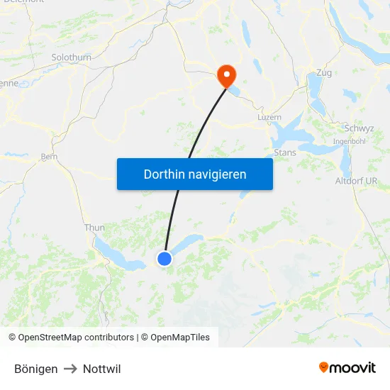 Bönigen to Nottwil map