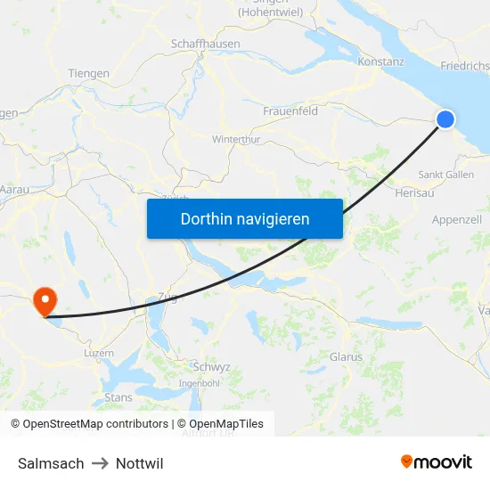 Salmsach to Nottwil map