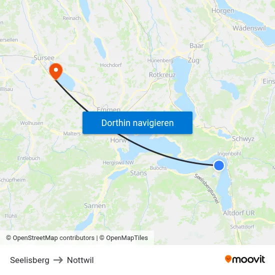 Seelisberg to Nottwil map
