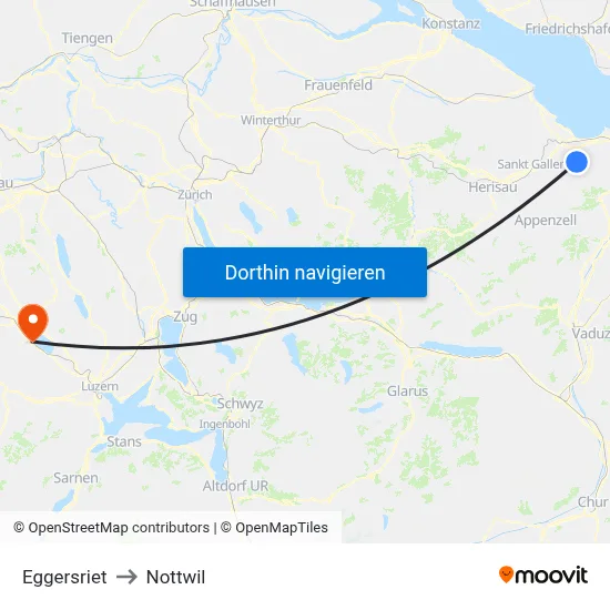 Eggersriet to Nottwil map