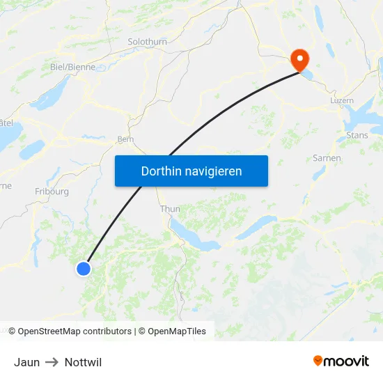Jaun to Nottwil map