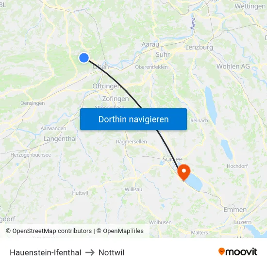 Hauenstein-Ifenthal to Nottwil map