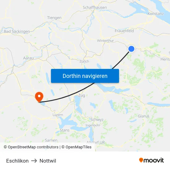 Eschlikon to Nottwil map