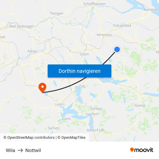 Wila to Nottwil map