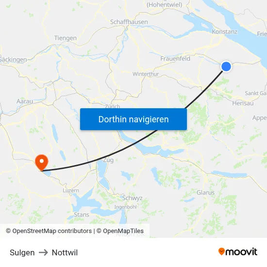 Sulgen to Nottwil map