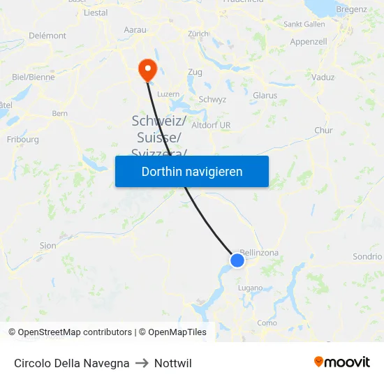 Circolo Della Navegna to Nottwil map